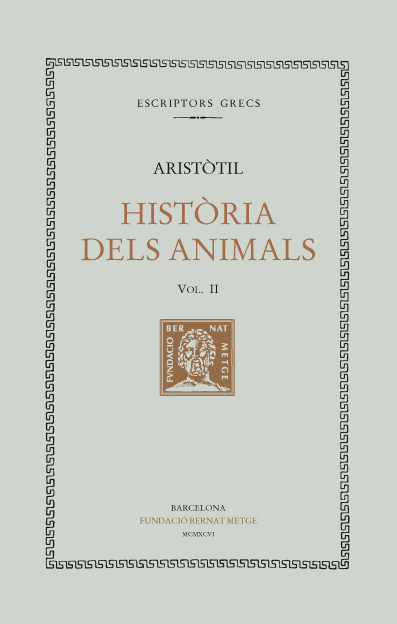 Història dels animals, vol. II (llibres V-VII)