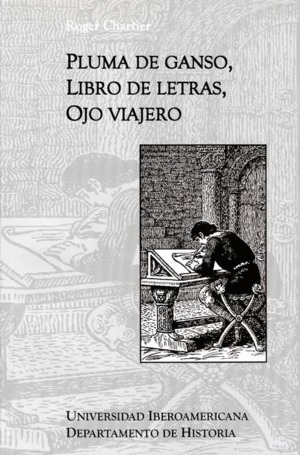 Pluma de ganso, libro de letras, ojo viajero