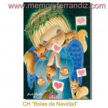 Tarjeta Christmas Ferrándiz Bolas de Navidad + sobre