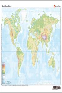 MAPA MUDO PLANISFERIO FISICO COLOR