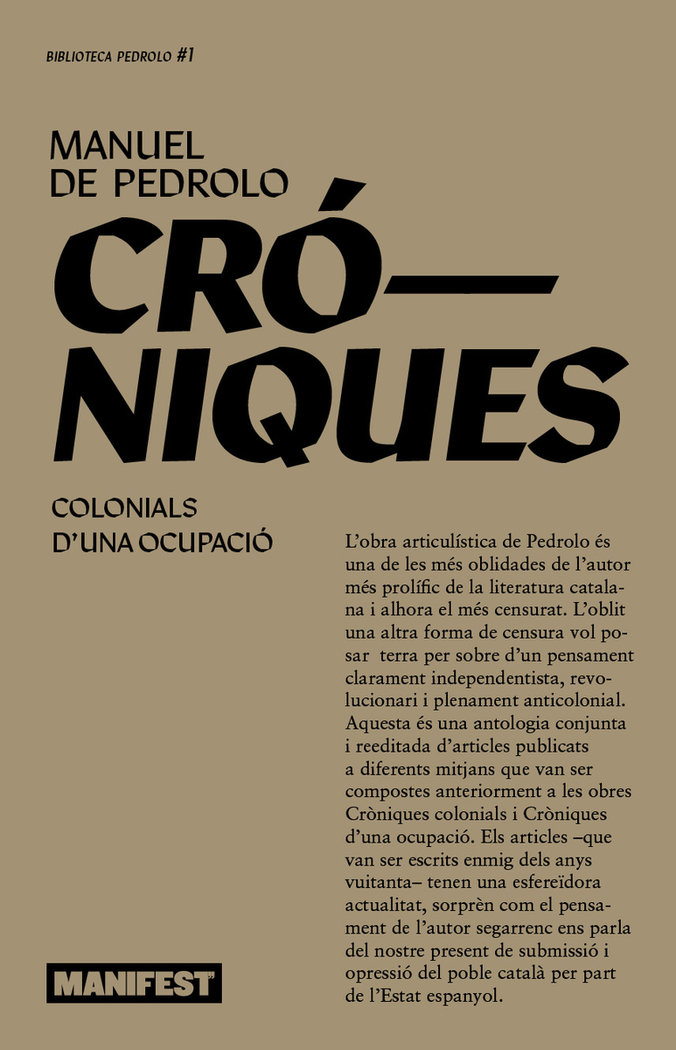 CRONIQUES COLONIALS CRONIQUES DUNA OCUPACIO