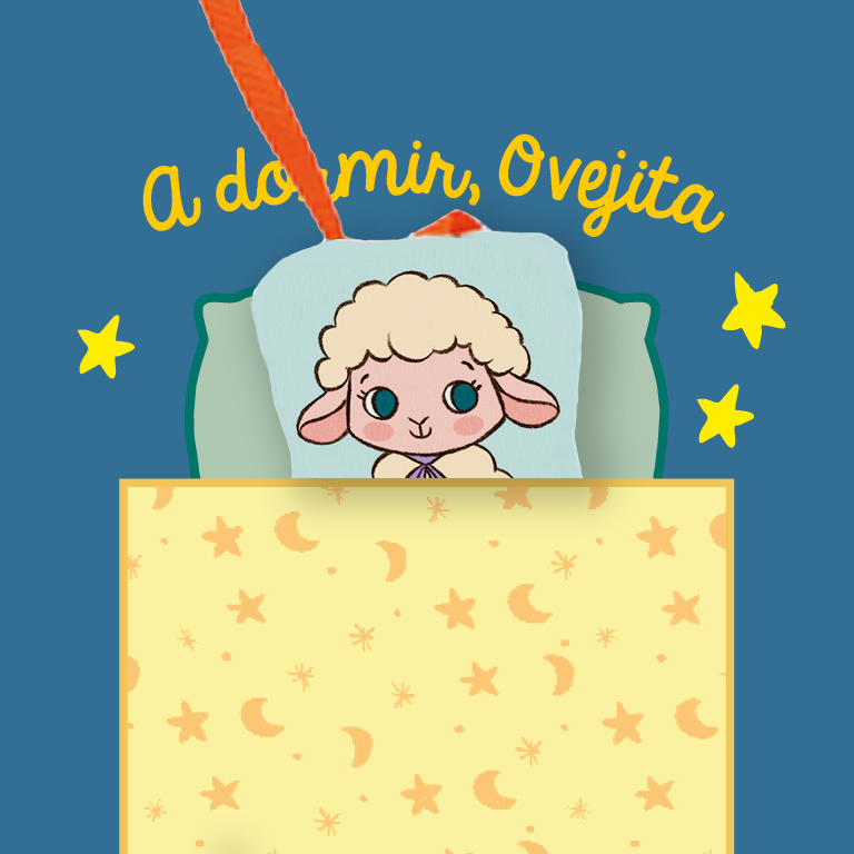 Cuentos para bebés - A dormir, Ovejita. Libro de tela suave para bebés entre 0 y 36 meses. Interactivo y con una oveja de juguete.