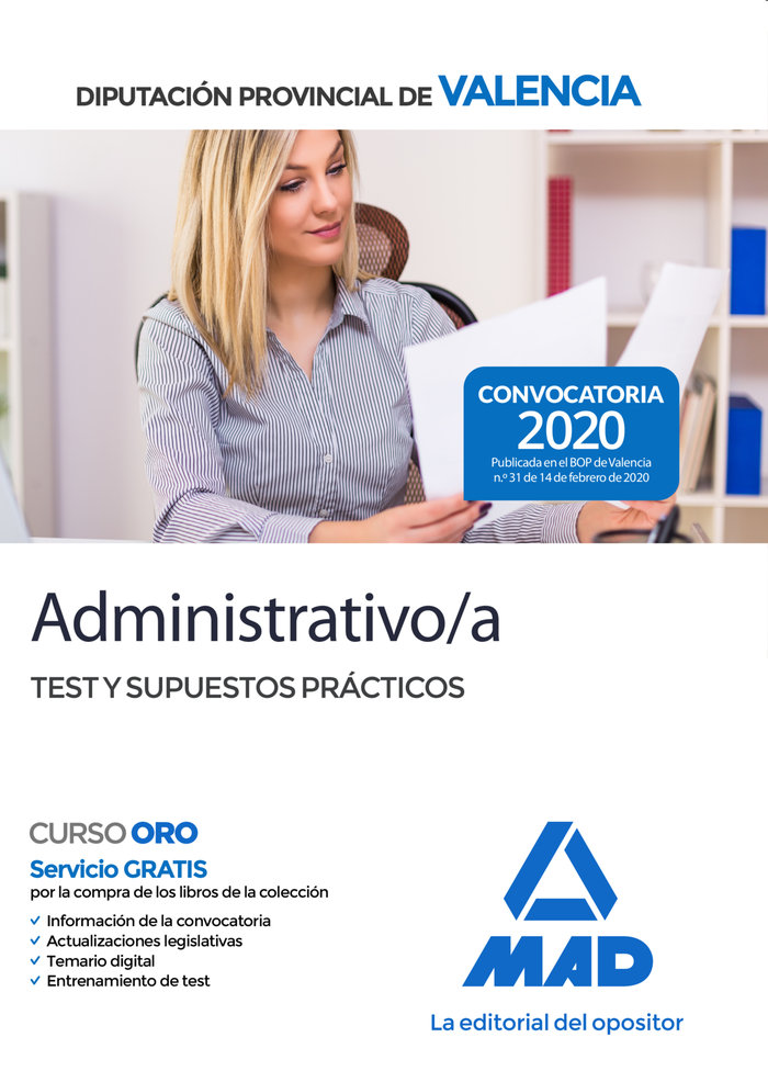 Administrativo/a de la Diputación Provincial de Valencia. Test y Supuestos Prácticos