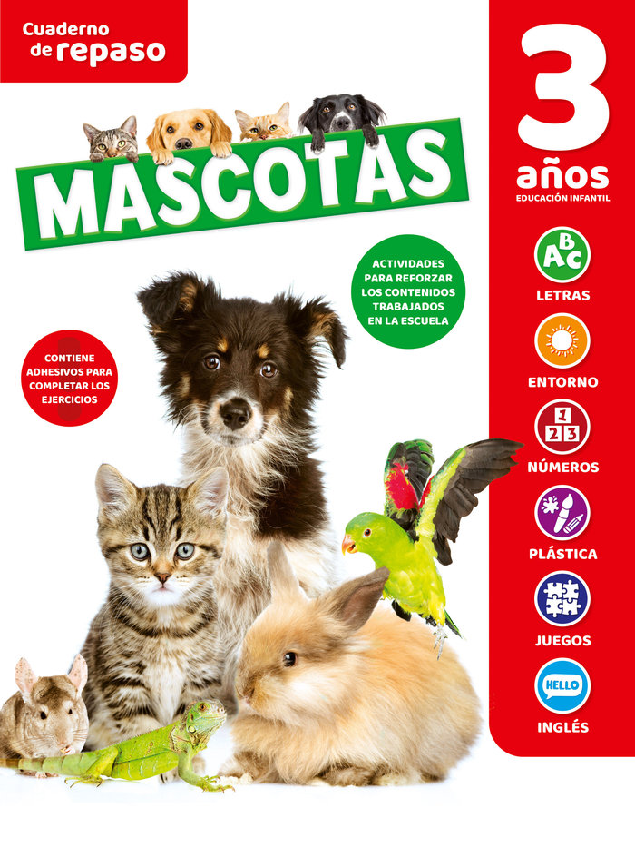 CUADERNO TEMATICO LUMINISCENTE 3 AÑOS MASCOTAS