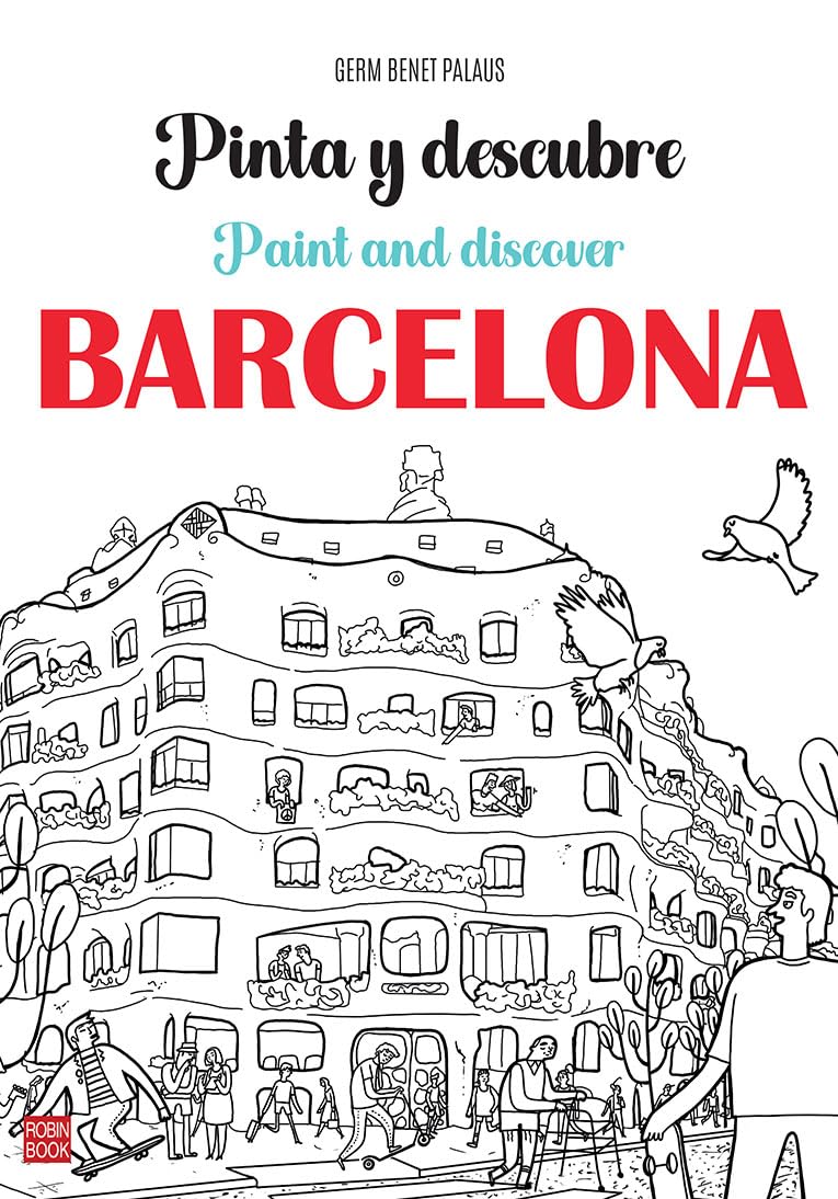 Pinta y descubre BARCELONA (libro para colorear)