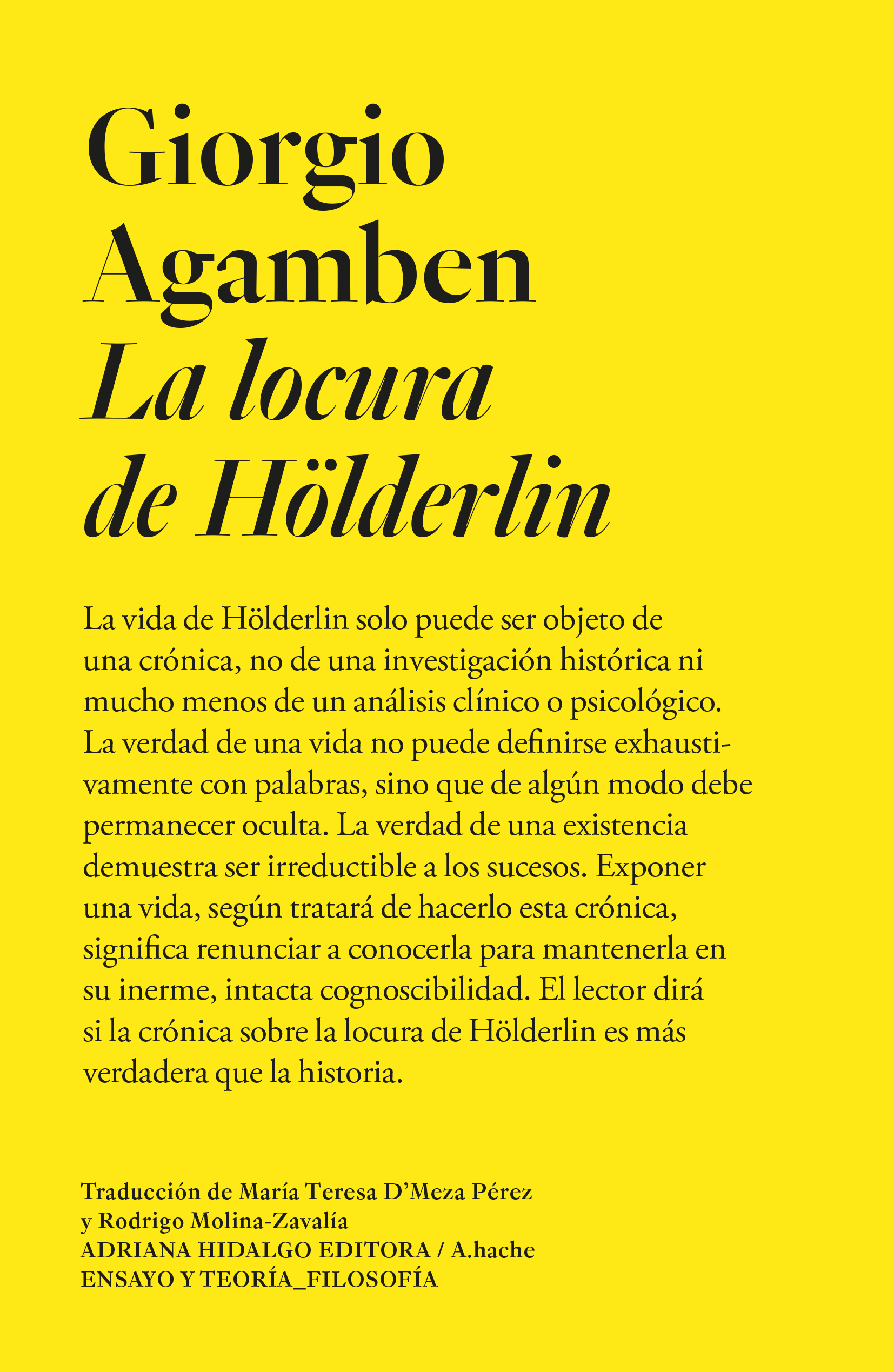 La locura de Hölderlin: crónica de una vida habitante (1806-1843)