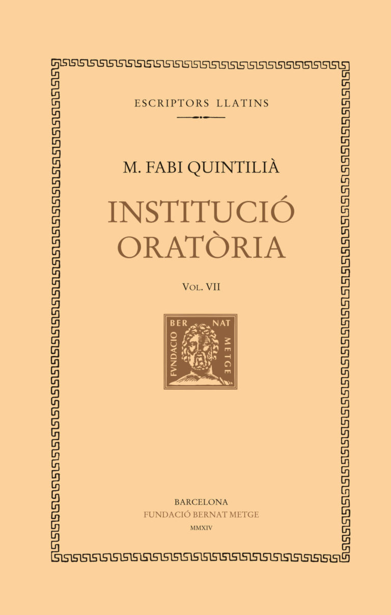 Institució oratòria, vol. VII: llibre VIII