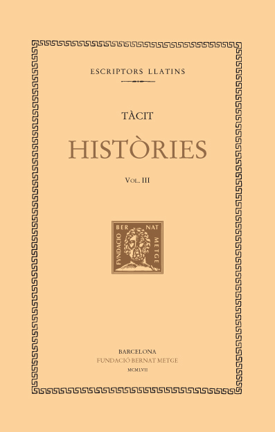 Històries. Vol III. Llibre III. (Trad de Maria Bassols de Climent i Miquel Dolç)