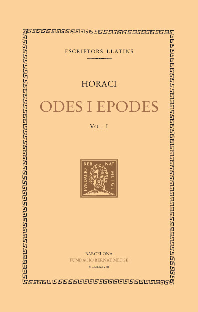 Odes i Epodes, vol. I