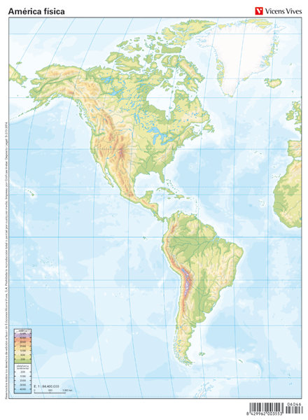 MAPA MUDO AMERICA FISICO COLOR