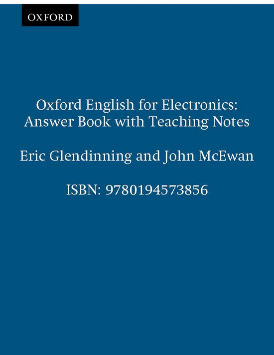 Oxford English for Electronics. Answer book. With teaching notes