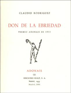 Don de la ebriedad (Premio Adonais de 1953)