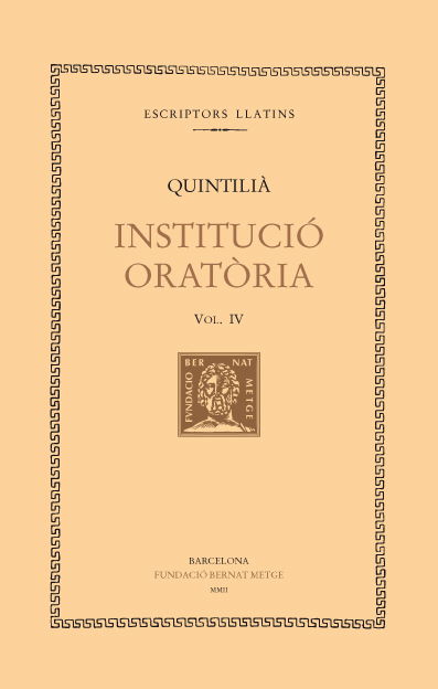 Institució oratòria, vol. IV: llibre V