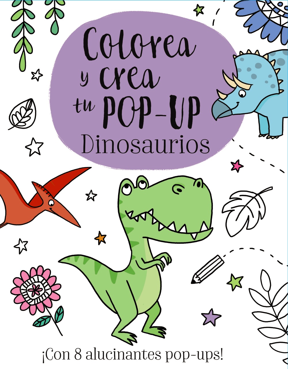 Colorea y crea tu Pop-up. Dinosaurios