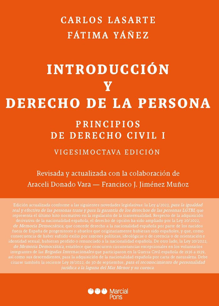 INTRODUCCION Y DERECHO DE LA PERSONA 28ª ED PRINCIPIO DEREC