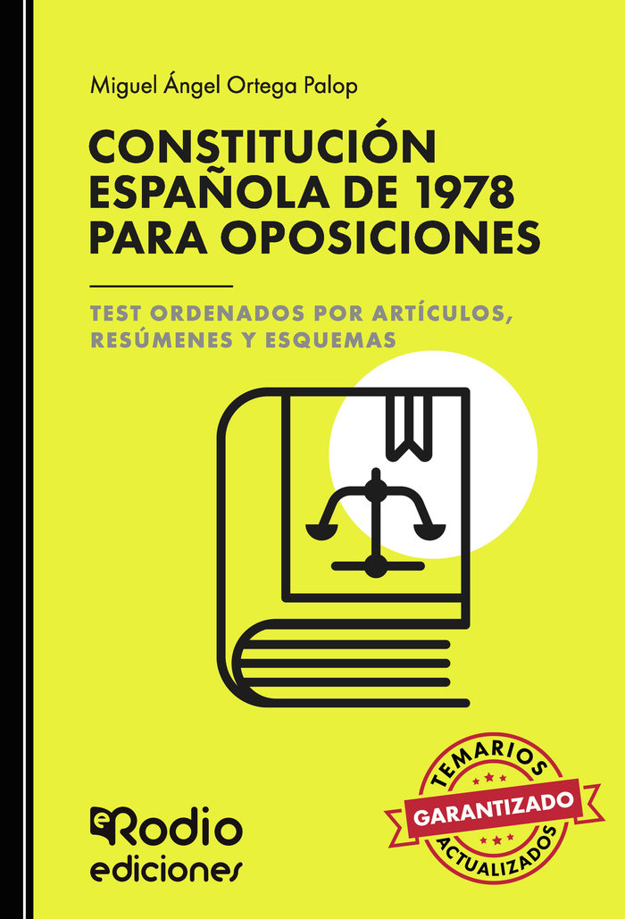 CONSTITUCION ESPAÑOLA DE 1978 PARA OPOSICIONES. TEST ORDENAD