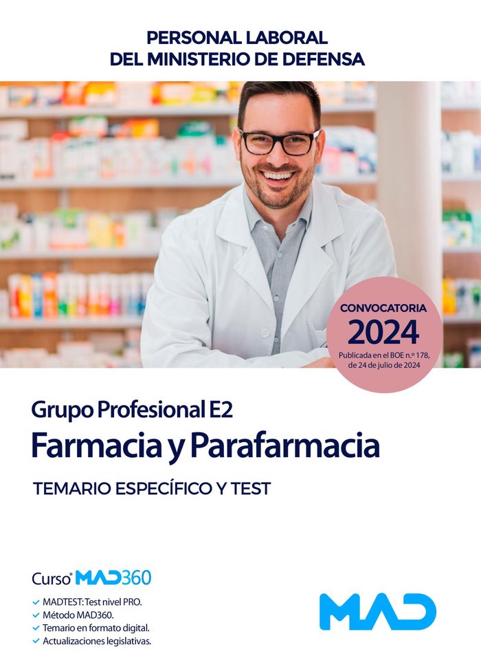 FARMACIA Y PARAFARMACIA GRUPO PROFESIONAL E2 TEMARIO Y TEST