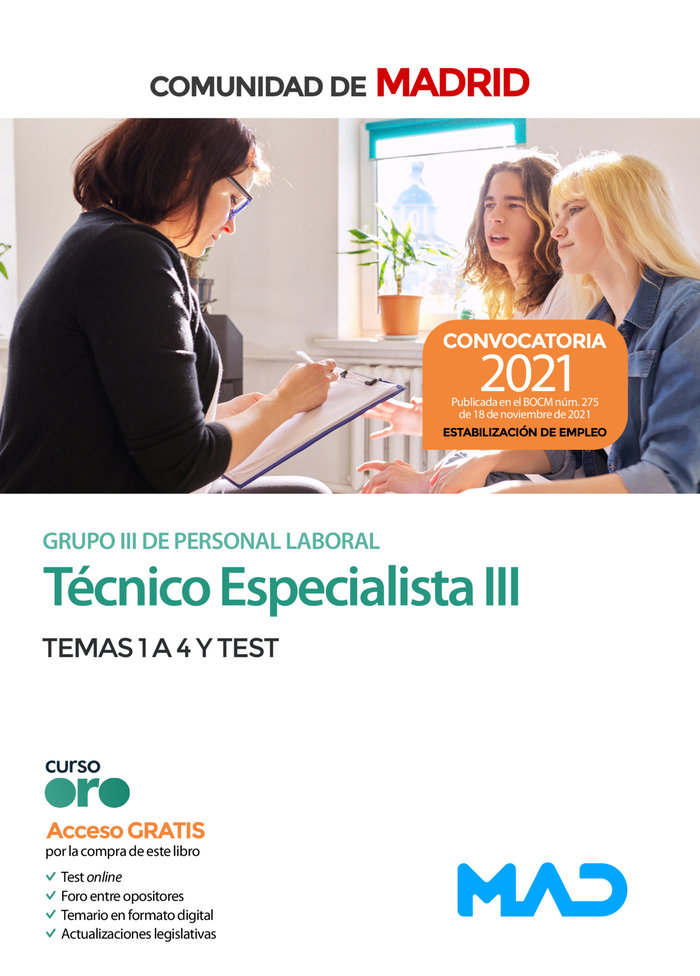 TECNICO ESPECIALISTA III GRUPO III COMUNIDAD DE MADRID