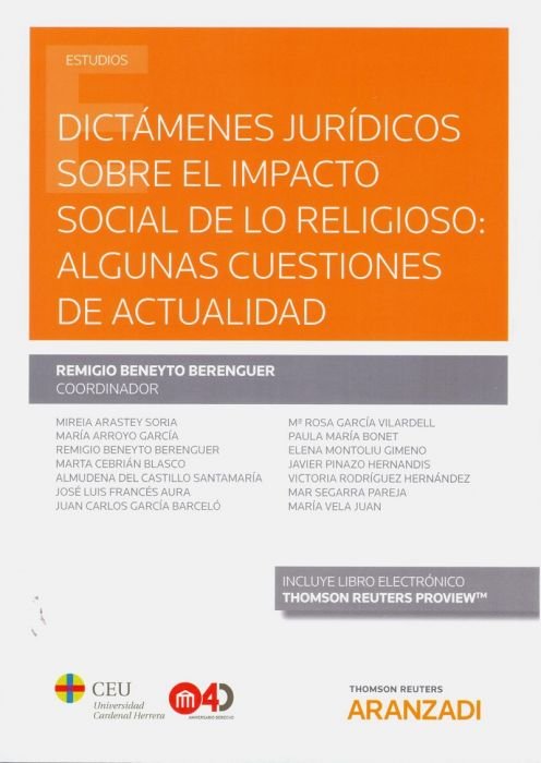 Dictámenes jurídicos sobre el impacto social de lo religioso: algunas cuestiones de actualidad Expre