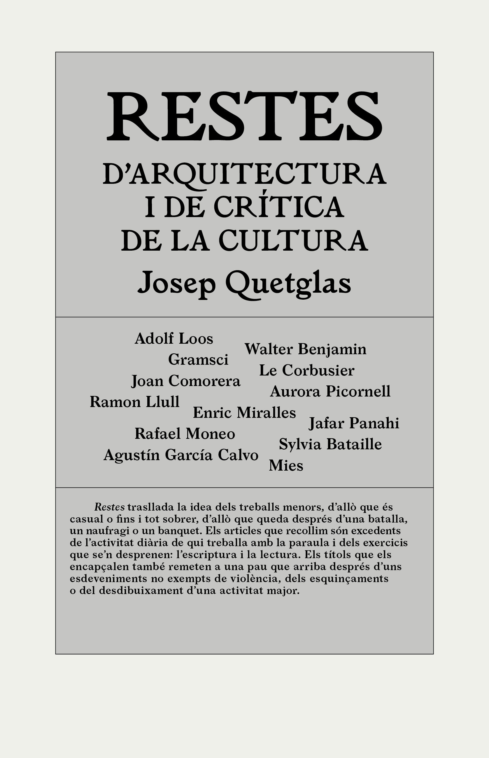 Restes d'arquitectura i crítica de la cultura