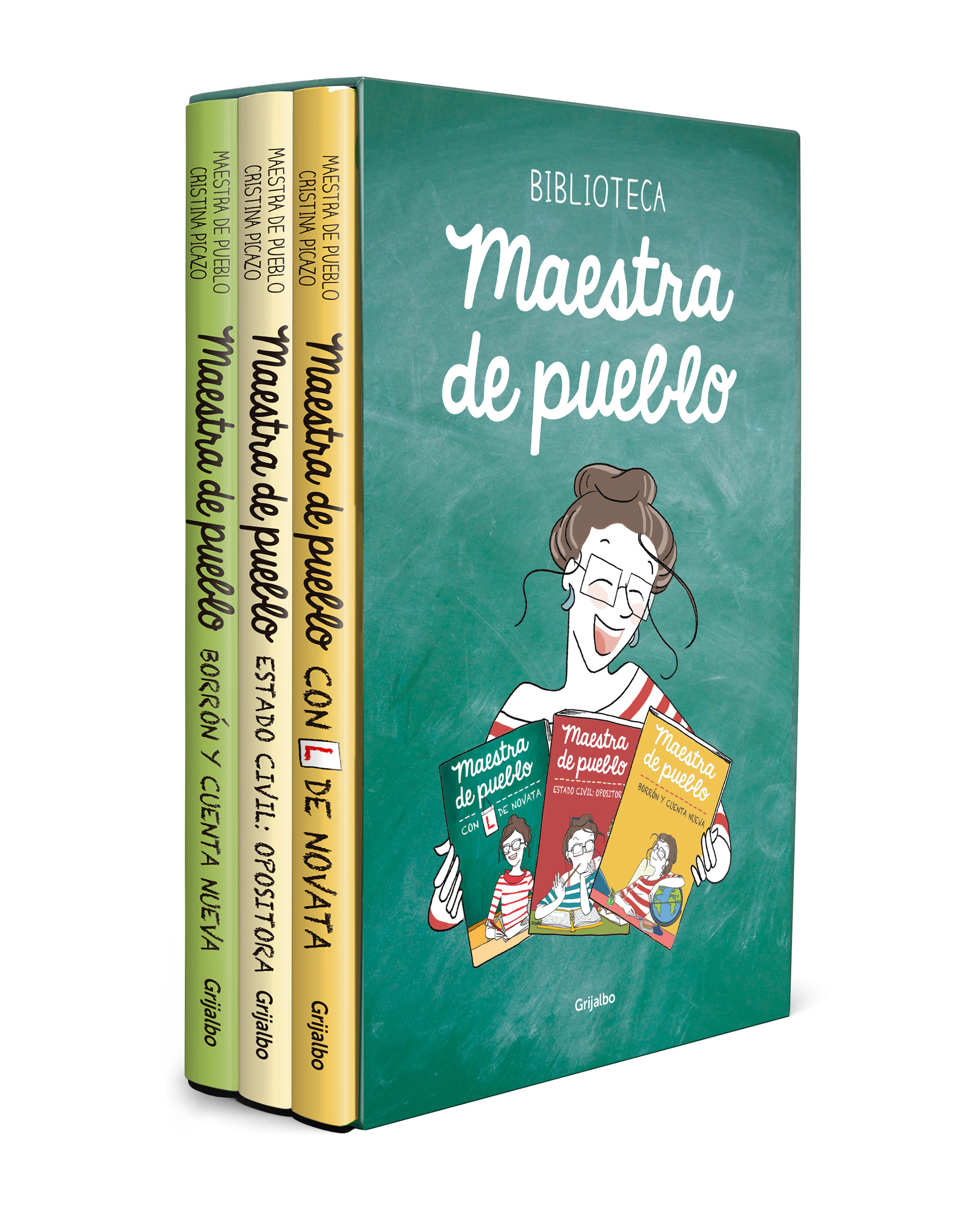 Estuche Maestra de pueblo: Con L de novata · Estado civil opositora · Borrón y cuenta nueva