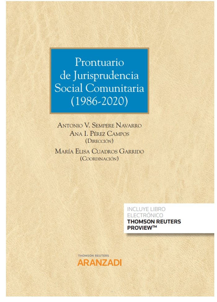 Prontuario de Jurisprudencia Social Comunitaria (1986-2020) (Papel + e-book)